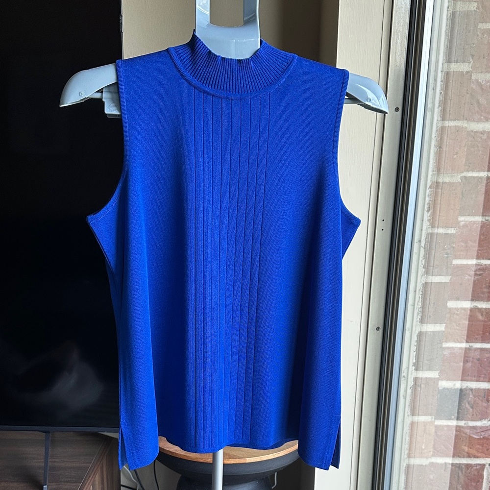 Misook Royal Blue Ribbed Tank Top